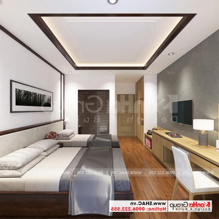 Mẫu thiết kế phòng ngủ khách sạn 2 sao đẹp và sang trọng 