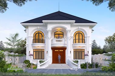Mẫu nhà 2 tầng tân cổ điển 5 phòng ngủ (TGDĐ: Anh Hà - Bắc Giang) BT22444