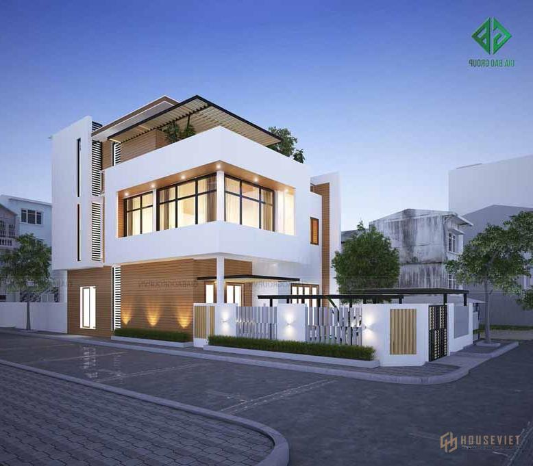 Mẫu thiết kế nhà phố 2 mặt tiền tối giản bên hông nhà