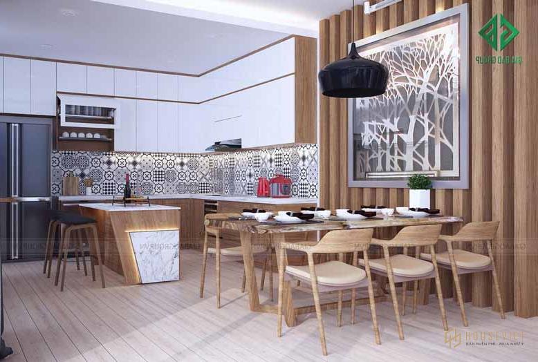 Sàn gỗ tinh tế nhà phố 2 mặt tiền