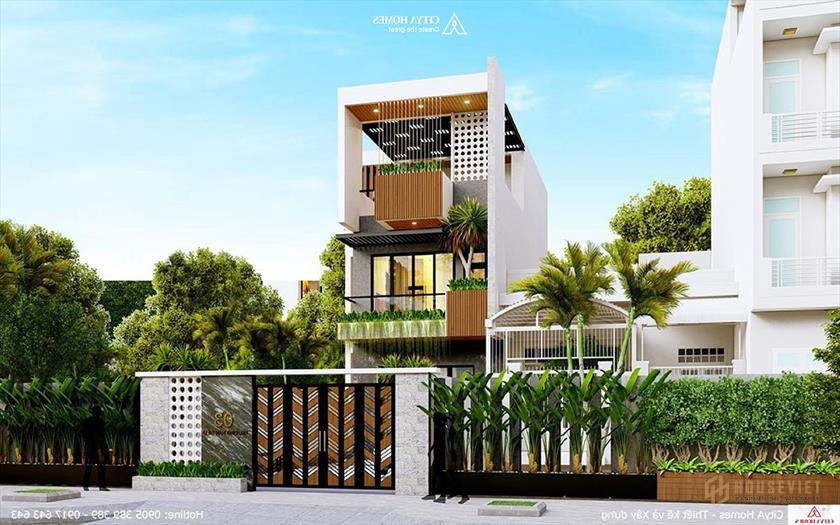 Nhà Phố Hiện Đại Với Không Gian Xanh Là Nơi Sống Lý Tưởng