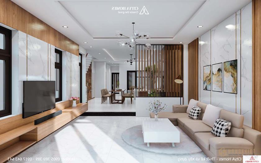 Sự Kết Hợp Hoàn Hảo Của Tường Gỗ Và Đá Cẩm Thạch Bạch Vân Trong Nội Thất Ngôi Nhà