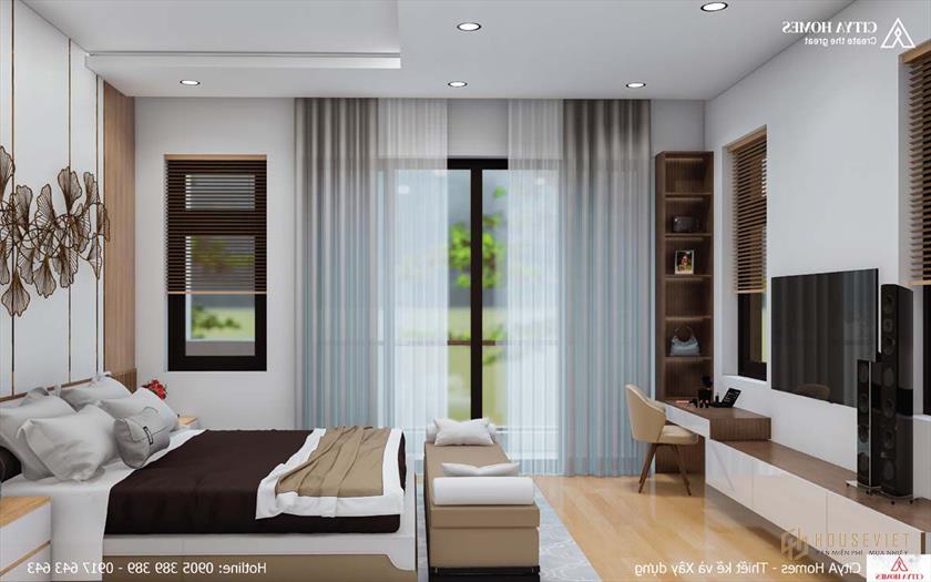 Hệ thống cửa gương lớn giúp không gian tràn ngập ánh sáng và gió