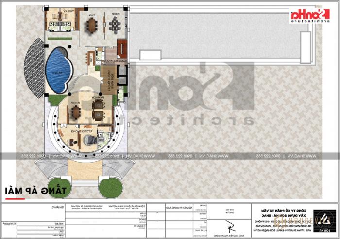 16 Mặt bằng công năng tầng áp mái tại trung tâm thương mại phức hợp khách sạn 5 sao Đồng Tháp sh ks 0064