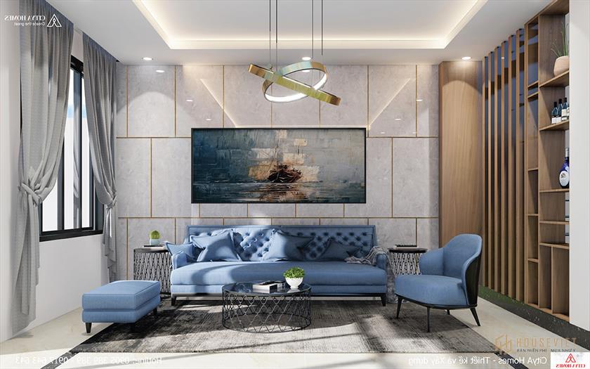 Phòng khách sang trọng với bộ ghế sofa tinh tế và nổi bật