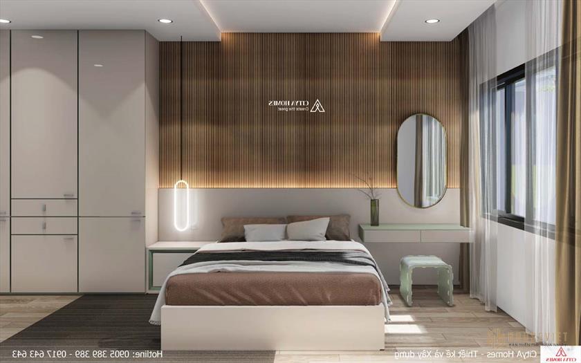 Phòng ngủ đẹp và thoải mái với gam màu nhẹ nhàng và êm ái