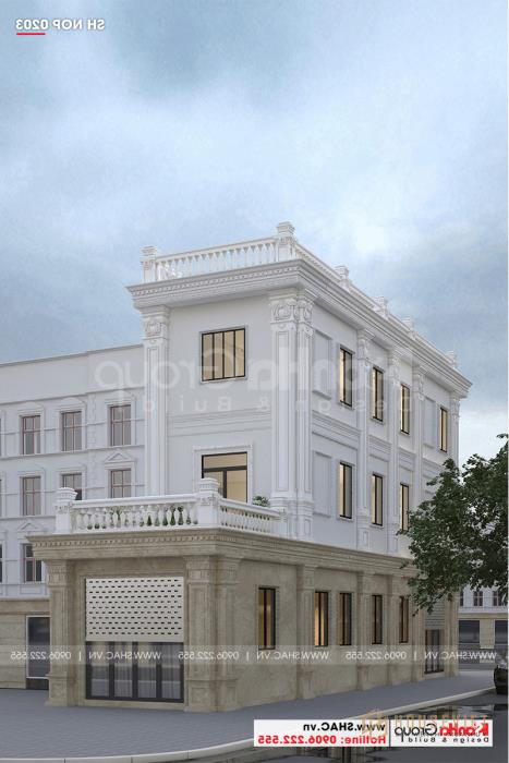 Kiến trúc nhà ống cổ điển 4 phòng ngủ tại Hà Nội sh nop 0203