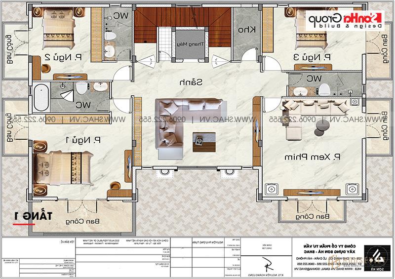 Công năng lầu 1 của biệt thự xa hoa giữa lòng Sài Gòn 