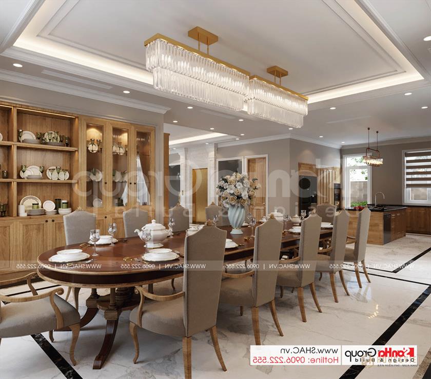 Biệt thự tân cổ điển diện tích 252m2 với phòng ăn trang nhã 