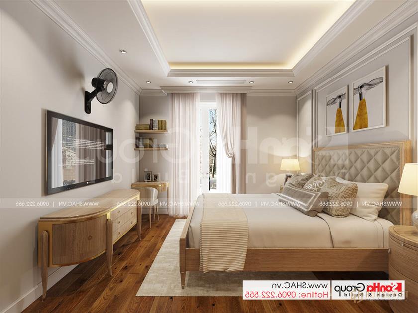 Phòng ngủ tinh tế sang trọng trong biệt thự mặt tiền 17m tại Sài Gòn 