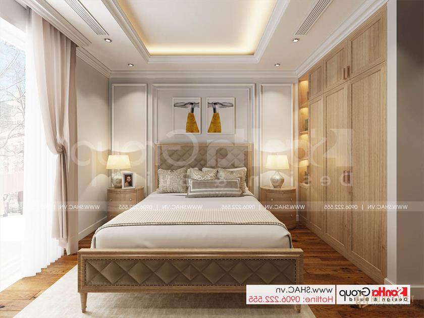 Một góc nhìn khác của phòng ngủ lầu 1 biệt thự 4 tầng tại Sài Gòn 