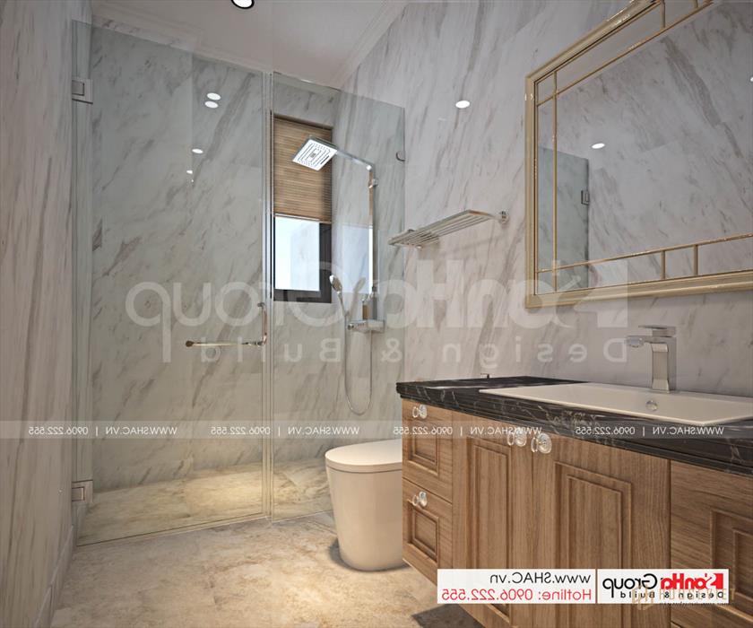 Nội thất cao cấp được sử dụng trong thiết kế WC nhà biệt thự SH BTP 0161 