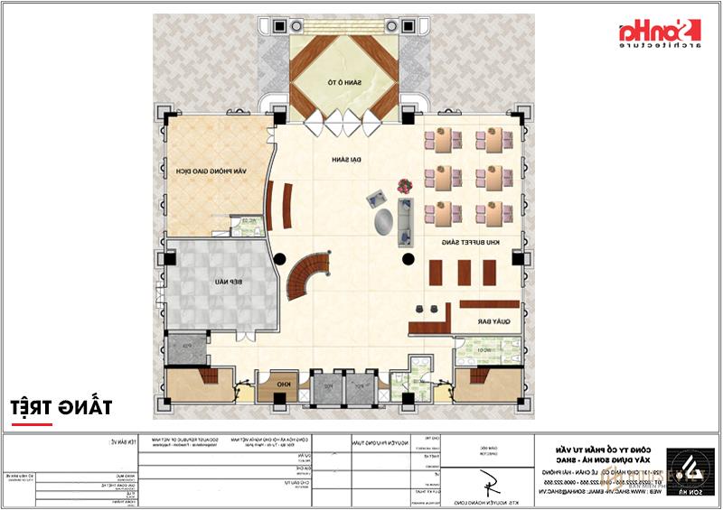 Mặt bằng công năng khách sạn tân cổ điển 4 sao tại An Giang 