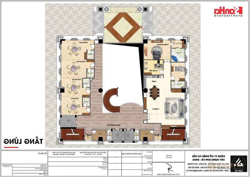Mặt bằng công năng khách sạn tân cổ điển 4 sao Châu Âu tại An Giang 