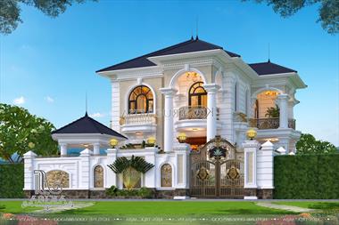 Mẫu biệt thự tân cổ điển đẹp 2 tầng 3 phòng ngủ (CĐT: Ông Vững - Đồng Nai) BT22434