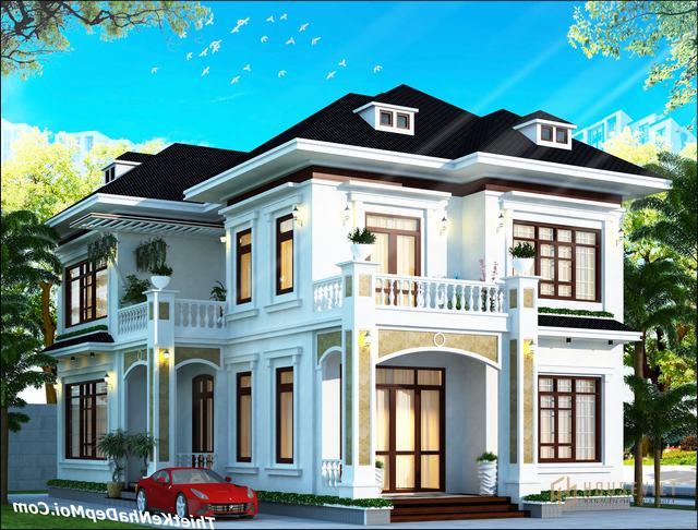 Mẫu nhà 1 trệt 1 lầu 4 phòng ngủ 2019