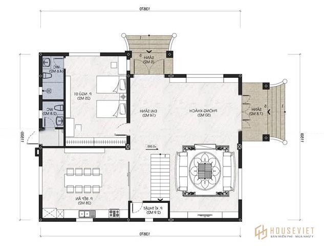 Biệt thự 2 tầng 5 phòng ngủ