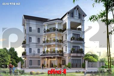 Biệt thự 4 tầng chữ L tân cổ điển diện tích 240m2 tại Hải Phòng - SH BTP 0123