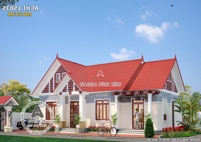 Không gian mặt tiền của mẫu nhà cấp 4 đẹp 600 triệu diện tích 120m2