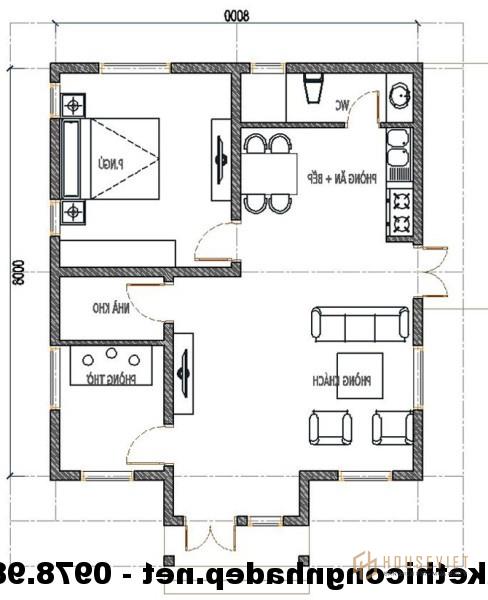 Bản vẽ mặt bằng nhà cấp 4 NDNC41