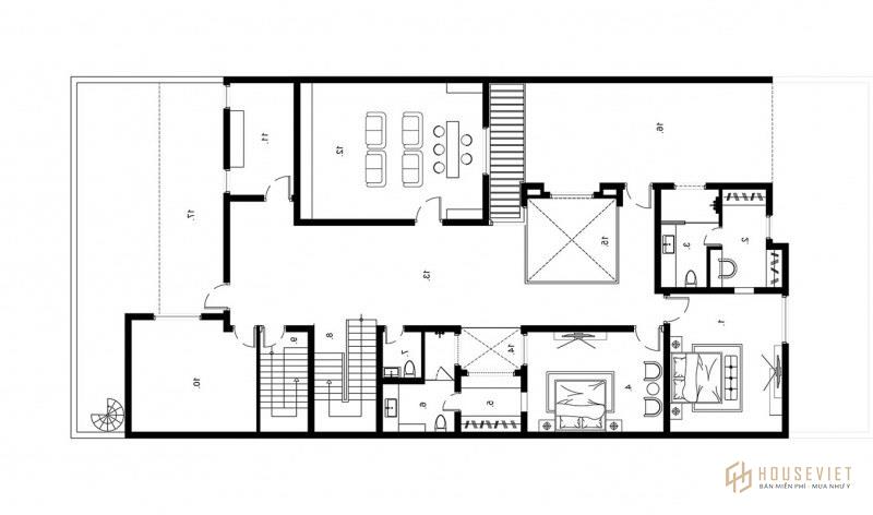 Mẫu nhà 2 tầng 8x25m