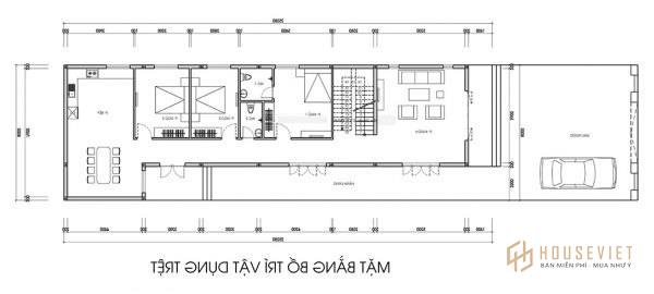 Mẫu nhà 2 tầng 8x25m