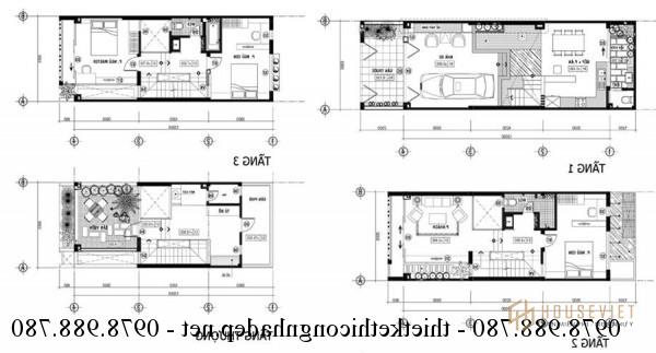 Bản vẽ mặt bằng nhà phố 5x12m