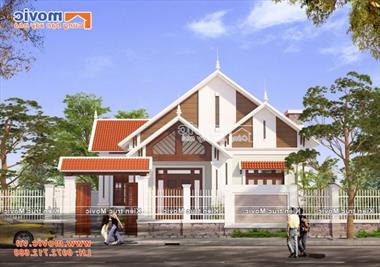 Mẫu nhà 1 tầng mái thái hiện đại đơn giản đẹp - MV1803