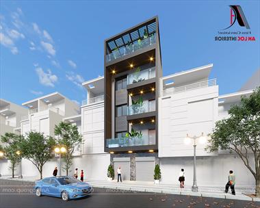 Mẫu thiết kế nhà ống 4 tầng 1 tum 6x12m ở Quốc Oai, Hà Nội