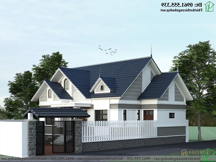 Mẫu thiết kế nhà cấp 4 mái thái đẹp 12x10m NDNC4175