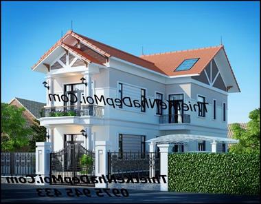 Mẫu nhà mặt tiền 8m 2 tầng chữ L 4 phòng ngủ đẹp anh Nghĩa