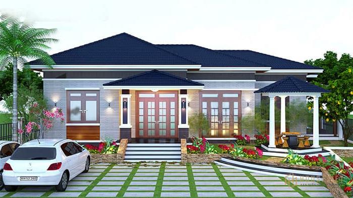 Mẫu biệt thự 1 tầng 5 phòng ngủ