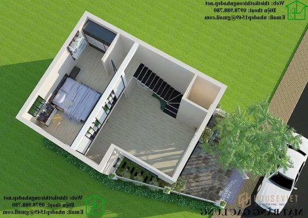 Tầng lửng được thiết kế gọn gàng phục vụ nhu cầu sinh hoạt.