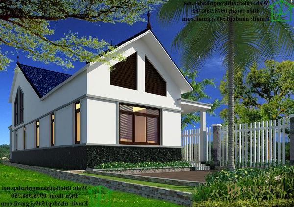 Nhà cấp 4 mái thái có gác lửng, Nhà cấp 4 có gác lửng 7x18m NDNC454.