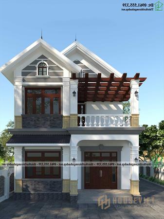 Mẫu thiết kế biệt thự đẹp 2 tầng 4 phòng ngủ 8x14m NDBT2T136