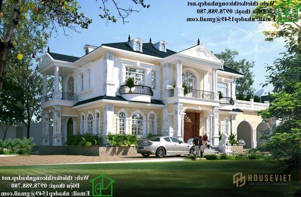 Nhà ống 2 tầng kiểu Pháp với mặt tiền vô cùng lộng lẫy.