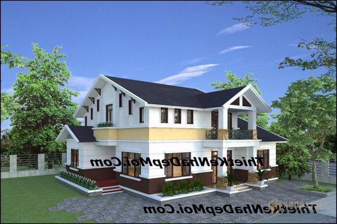 mau nha biet thu vuon 1.5 tang dep o nong thon quang binh