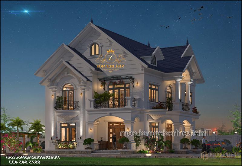 Biệt thự 2 tầng mái thái 4 phòng ngủ nông thôn 2022
