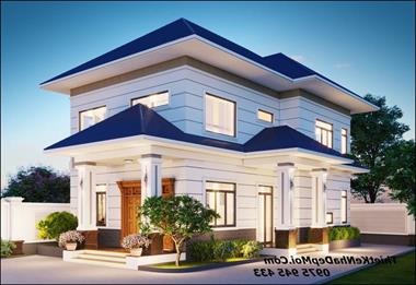 Mẫu biệt thự vườn 2 tầng 130m2 đẹp 4 phòng ngủ 1 phòng thờ