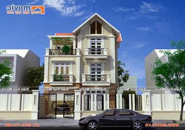 Nhà phố 3 tầng hiện đại mái thái đẹp (MB1528)