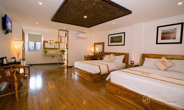 Thiết kế nội thất phòng khách sạn 2 sao 2 giường đơn