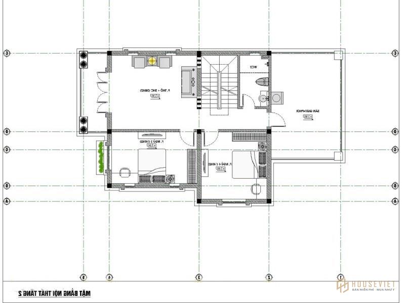mẫu nhà 2 tầng mặt tiền 8m hiện đại