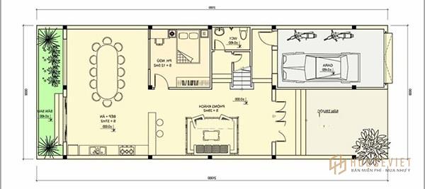 mẫu nhà 2 tầng mặt tiền 8m hiện đại