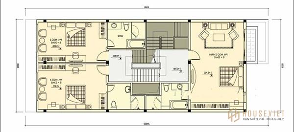 mẫu nhà 2 tầng mặt tiền 8m hiện đại