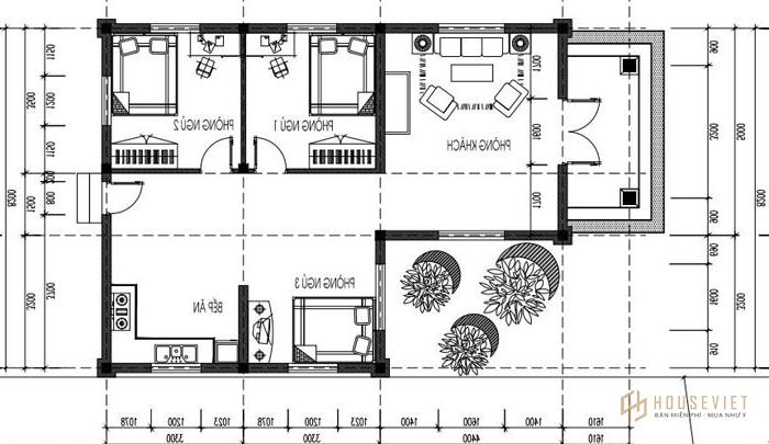 bản vẽ nhà cấp 4 - Bản vẽ nhà cấp 4 đẹp chuẩn phong thủy tối ưu