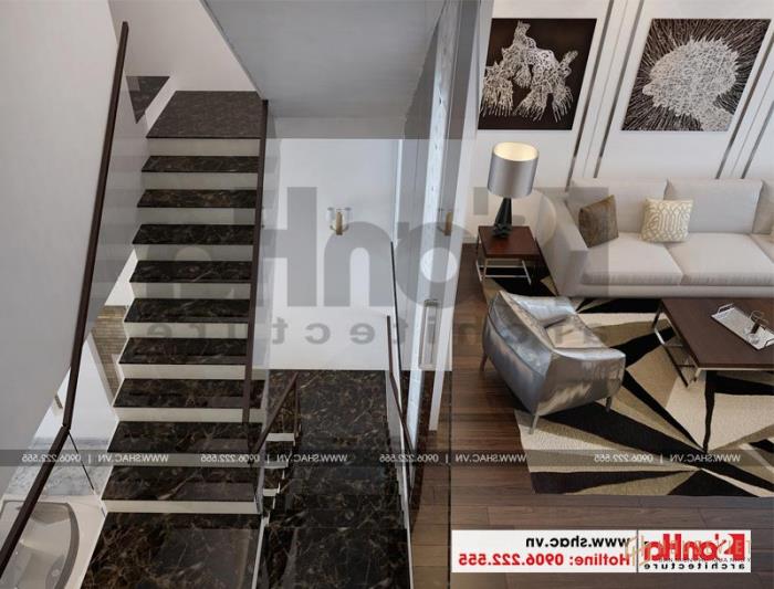 Mẫu nhà ống hiện đại 4 tầng 4,9x14,7m tại Hải Phòng có gara ô tô trong nhà– SH NOD 0187 59 Mẫu thiết kế sảnh thang nhà ống hiện đại 4 tầng được chủ đầu tư và gia đình đánh giá cao