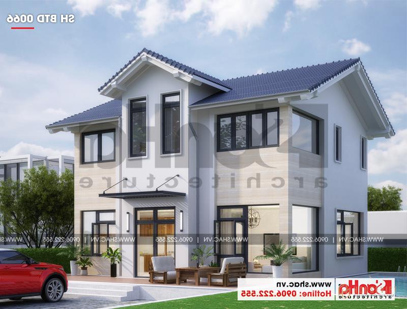 Biệt thự mái thái 2 tầng hiện đại diện tích 180m2 có bể bơi tại Hải Phòng - SH BTD 0066 1 Biệt thự hiện đại 2 tầng mái thái diện tích 180m2