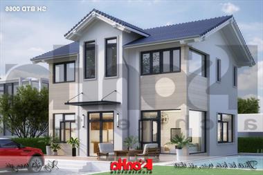 Biệt thự mái thái 2 tầng hiện đại diện tích 180m2 có bể bơi tại Hải Phòng - SH BTD 0066