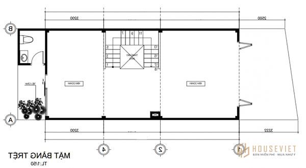 Mặt bằng thiết kế nhà 3 tầng 60m2 với kiến ​​trúc đơn giản, tối đa hóa công năng.