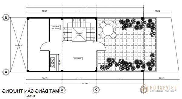 Sân thượng được bố trí cây xanh và khuôn viên rộng rãi để thư giãn, nghỉ ngơi